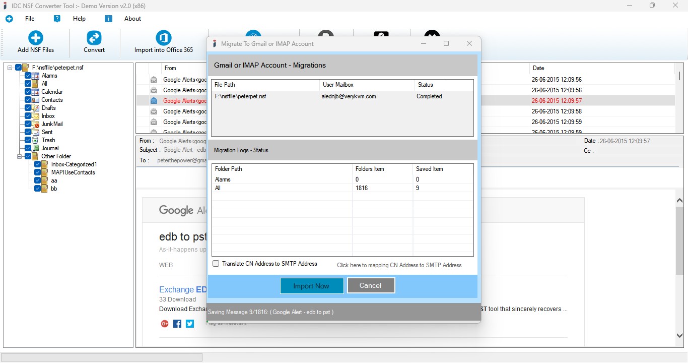 Export Option for Lotus Notes (*.NSF) Conversion