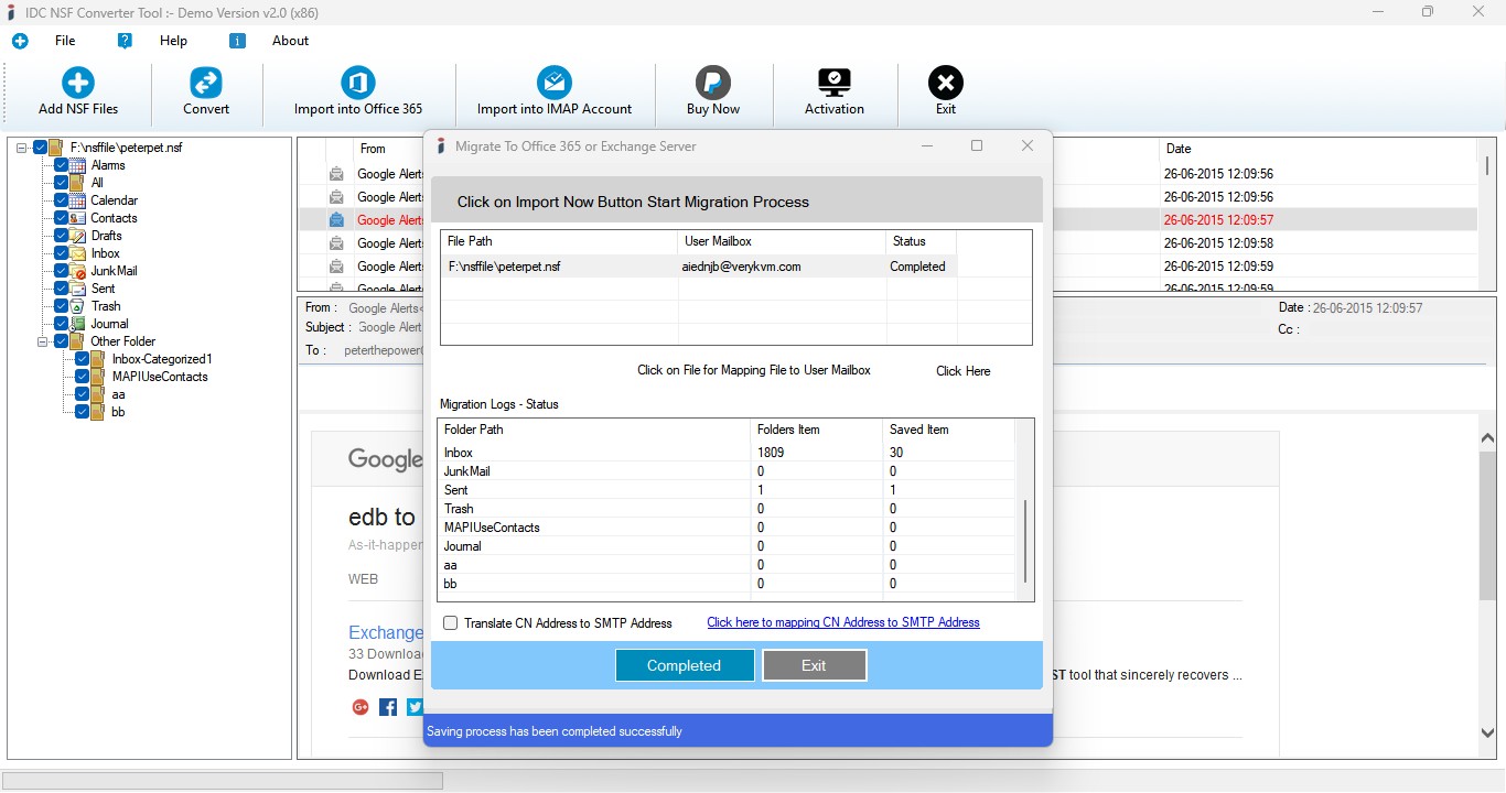 Lotus Notes (*.NSF) to Office 365 Account Conversion Process